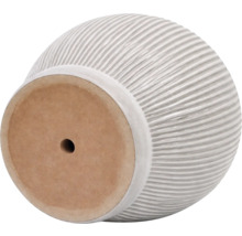 Keramik Pflanztopf mit gerippter Textur und Entwässerungsloch