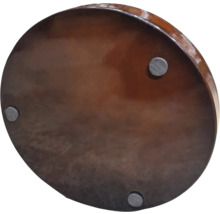 Unterseite eines runden Holztabletts mit Füßen