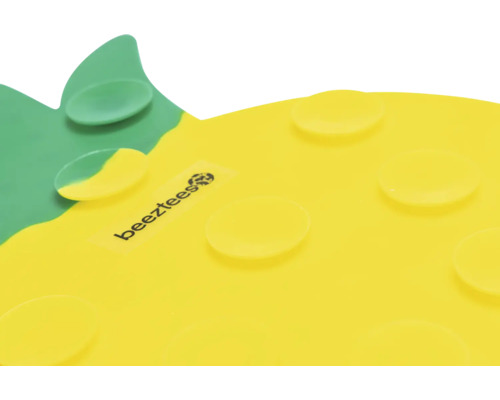 Beetztess Logo auf einem Ananas-Futteruntersetzer für Haustiere mit Saugnäpfen