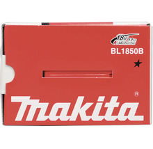 Verpackung für Makita Akku BL1850B, 18 Volt, 5,0 Amperestunden Lithium-Ionen, Makita Logo.