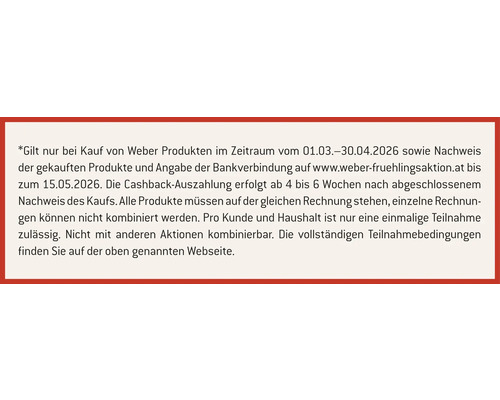 Hinweise zur Weber Frühlingsaktion