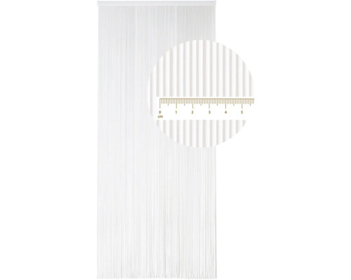 Dekoschal aus Fäden mit Zentimeterangabe zur Messung der Fäden.