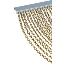 Goldfarbener Kettenvorhang mit Befestigungsschiene