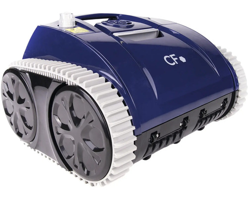 Blauer Poolreinigungsroboter mit Raupenantrieb