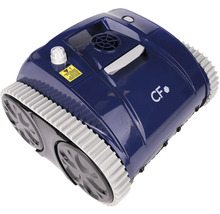 Blauer Poolreinigungsroboter mit Kettenantrieb