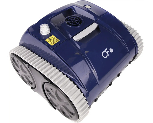 Blauer Poolreinigungsroboter mit Kettenantrieb