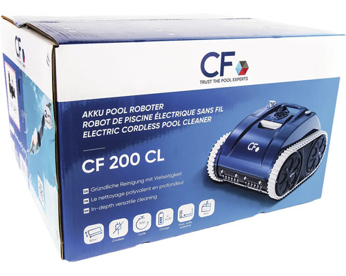 Verpackung eines CF 200 CL Akku Pool Roboters