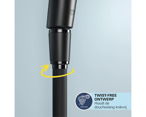 Grohe Duschkopf mit Twiststop-Funktion, die ein Verdrehen des Duschschlauchs verhindert