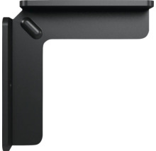 Regalkonsole aus Metall in L-Form, Schwarz, mit verstärkter Ecke für Stabilität.