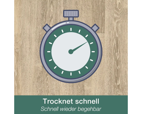 Schnell trocknend und schnell wieder begehbar.