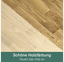 Vorher-Nachher-Vergleich von Holzdielen zur Darstellung der Farbvertiefung und Maserungsbetonung.