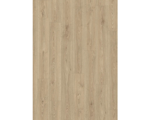 Laminatboden mit Eichen-Optik und sichtbarer Holzmaserung im Landhausdielen-Design.