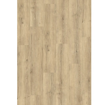 Laminat oder Vinylboden in natürlicher Eichenoptik mit Maserung und Astlöchern.