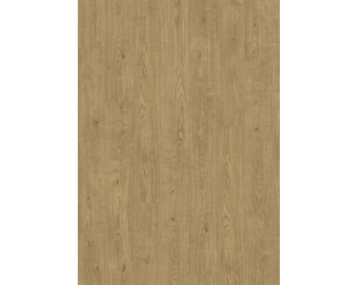 Laminatboden in Eichenoptik mit Maserung und Astlöchern.