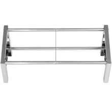 Ausziehbares Schuhregal aus verchromtem Metall mit drei Streben.