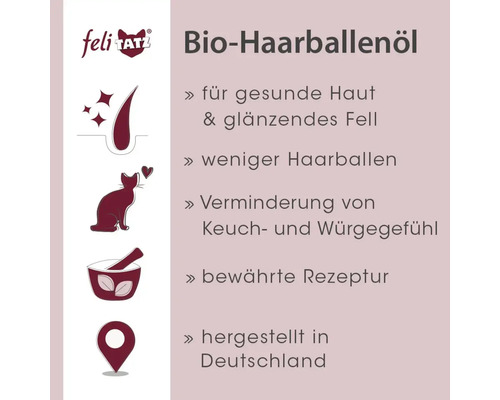 feli TATZ Logo. Bio-Haarballenöl: Haut und Fell, weniger Haarballen, vermindert Würgereiz, bewährte Rezeptur, hergestellt in Deutschland.