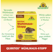 Neudorff Quiritox Wühlmaus-Stopp zur Vertreibung von Wühlmäusen aus Gängen und Nestern, wirkt sofort und bis zu sechs Wochen lang.