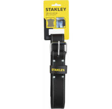 Stanley Werkzeuggürtel aus Leder mit Metallschnalle, Kontrastnähten und Nieten, 130 Zentimeter Länge, Stanley Logo.