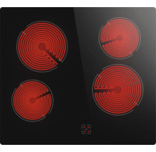 Glaskeramik-Kochfeld mit vier Kochzonen und Touch-Bedienung.