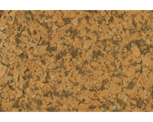 Mehrfarbige Fischfutterflocken für Aquarienfische.