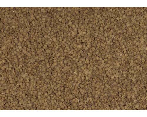 Braunes Fischfutter in Form von runden, flachen Wafern für Aquarienfische.