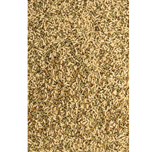 Fischfutter in Pelletform in verschiedenen Farben.