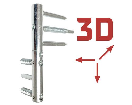 Einbohrband aus Metall, 3D verstellbar für Türen.