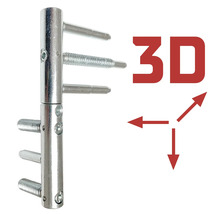Einbohrband aus Metall, 3D verstellbar für Türen.