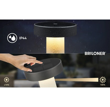 Briloner LED-Tischleuchte mit IP44 Spritzwasserschutz und Touch-Dimmfunktion von circa 10 bis 100 Prozent.