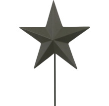 Dekostern aus Metall am Stab, 5-zackig, schwarz, Gartenstecker für Dekoration.