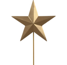 Goldener Gartenstecker in Sternform aus Metall für die Dekoration.