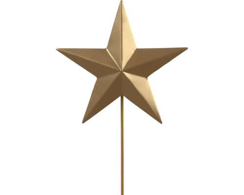 Goldener Gartenstecker in Sternform aus Metall für die Dekoration.