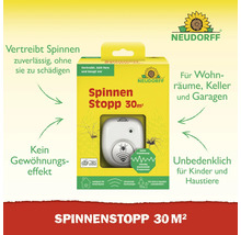 Neudorff Spinnen Stopp 30 Quadratmeter, Ultraschall-Spinnenabwehr für Innenräume, unbedenklich für Kinder und Haustiere.