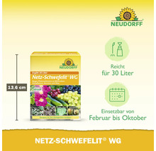 Neudorff Netz-Schwefelit WG Packung, 13,6 Zentimeter hoch. Reicht für 30 Liter. Einsetzbar von Februar bis Oktober gegen Pilzkrankheiten. Vegan.