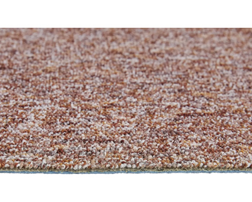 Melierter Schlingen-Teppichboden in Braun und Beige mit strukturierter Oberfläche.