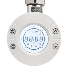 Digitaler Heizkörperthermostat mit digitaler Anzeige und Tasten für die Temperatureinstellung.