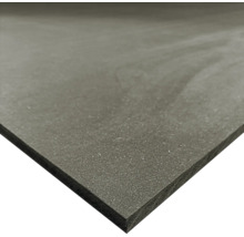 Nahaufnahme einer dunkelgrauen, durchgefärbten MDF-Platte mit feiner Oberflächenstruktur.