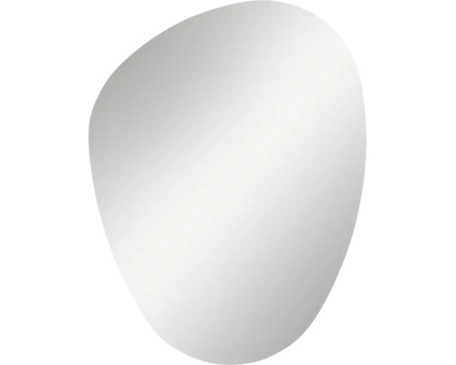 Wandspiegel in asymmetrischer, organischer Form, rahmenlos.