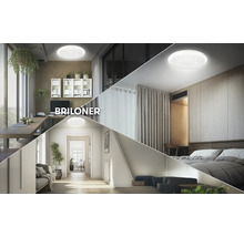 Briloner LED-Deckenleuchte mit Sternenhimmel-Effekt in verschiedenen Wohnbereichen wie Arbeitszimmer, Schlafzimmer und Flur.