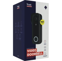 Trust Smart Home Video-Türklingel Doorcam-3000B in Schwarz mit WLAN, integriertem Akku, Nachtsicht und lokaler Speicherung.