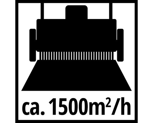 Flächenleistung circa 1500 Quadratmeter pro Stunde.