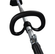 Ergonomischer Rundumgriff für Freischneider an einem Aluminiumschaft.