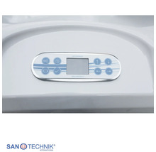 Joyonway Bedienfeld für Whirlpools mit digitalem Display und Tasten für Licht und Pumpe. Sanotechnik International Logo.