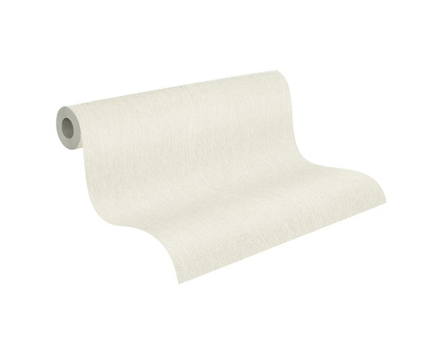 Vliestapete mit Leinenstruktur in Creme