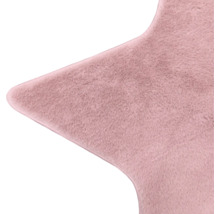 Sternförmiger Teppich aus rosa Kunstfell.