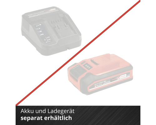 Einhell Power X-Change Akku und Ladegerät separat erhältlich.
