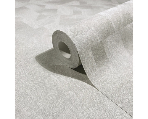 Rolle Vliestapete mit strukturiertem, geometrischem Fächermuster.