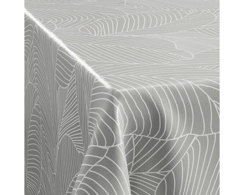 Abwaschbare Tischdecke mit abstraktem Linienmuster in Blätteroptik.