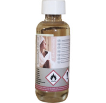 Saunaduft Kokos-Vanille 250 Milliliter in einer transparenten Flasche mit weißem Schraubverschluss, Konzentrat für den Saunaaufguss.