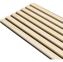 Akustikpaneel mit Holzlamellen auf Filz für Wand und Decke.